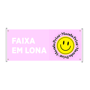 Faixa Personalizada • Lona 440g • Personalizado • 4x0 Cores • Brilho ou Fosco • Bastão + Ilhós 